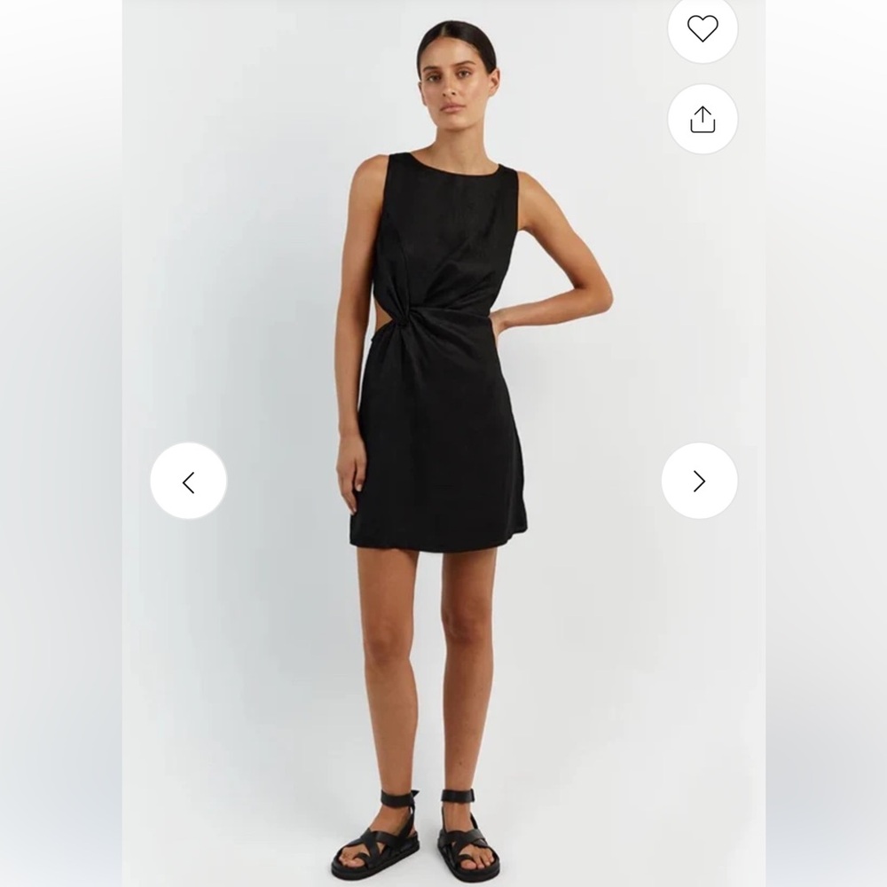 DISSH LEILANI BLACK LINEN MINI DRESS